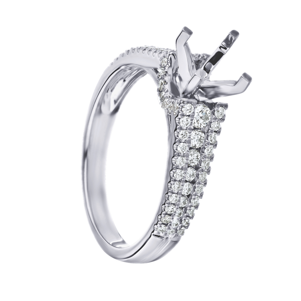 14KW White Gold Diamond Engagement Ring 8.14 Ctw