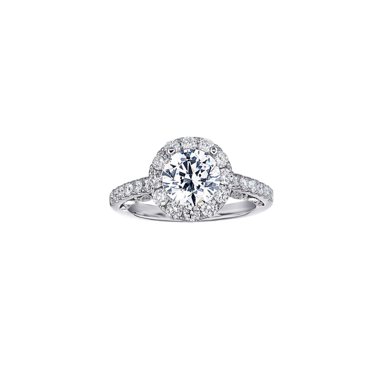 14KW White Gold Diamond Engagement Ring 4.18 Ctw