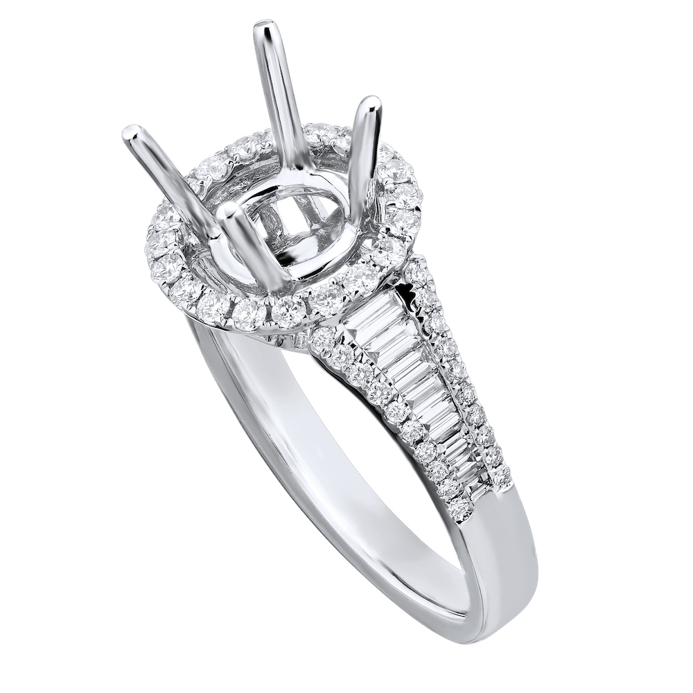 14KW White Gold Diamond Engagement Ring 8.36 Ctw