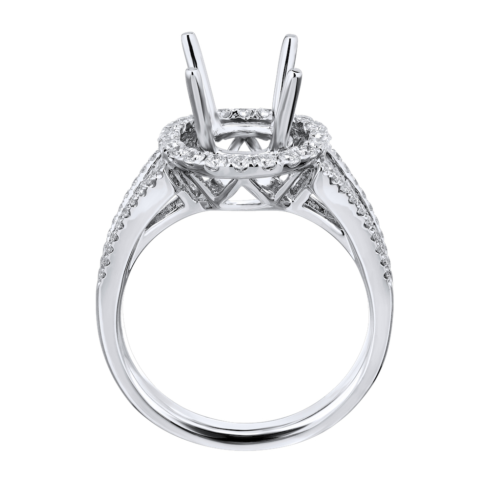 14KW White Gold Diamond Engagement Ring 8.36 Ctw