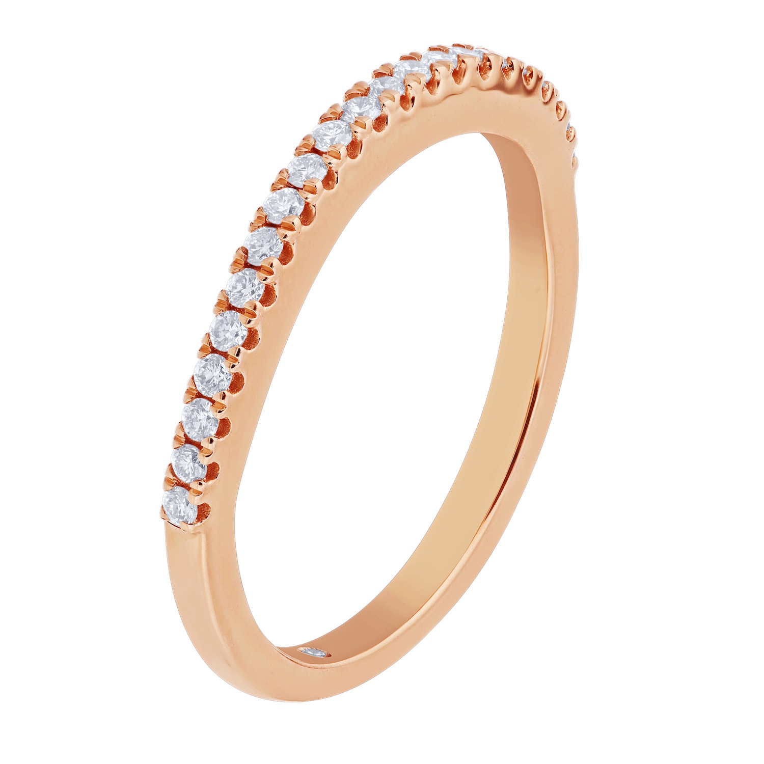 Peach Blossom&trade; 14K Rose Gold Matching Diamond Wedding Ring Diamond 0.20 Ctw Natural Morganite