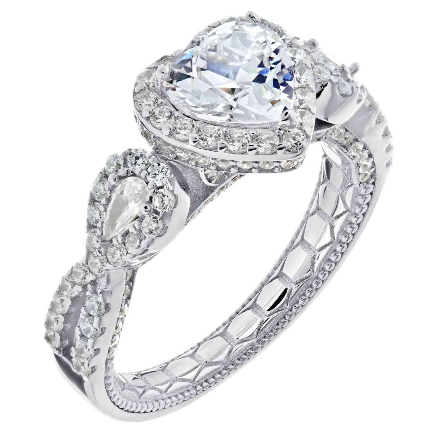 Enchanted Love&trade; 14KW White Gold Diamond 1.75 Ctw Ring Semi-Mount Engagement Ring
