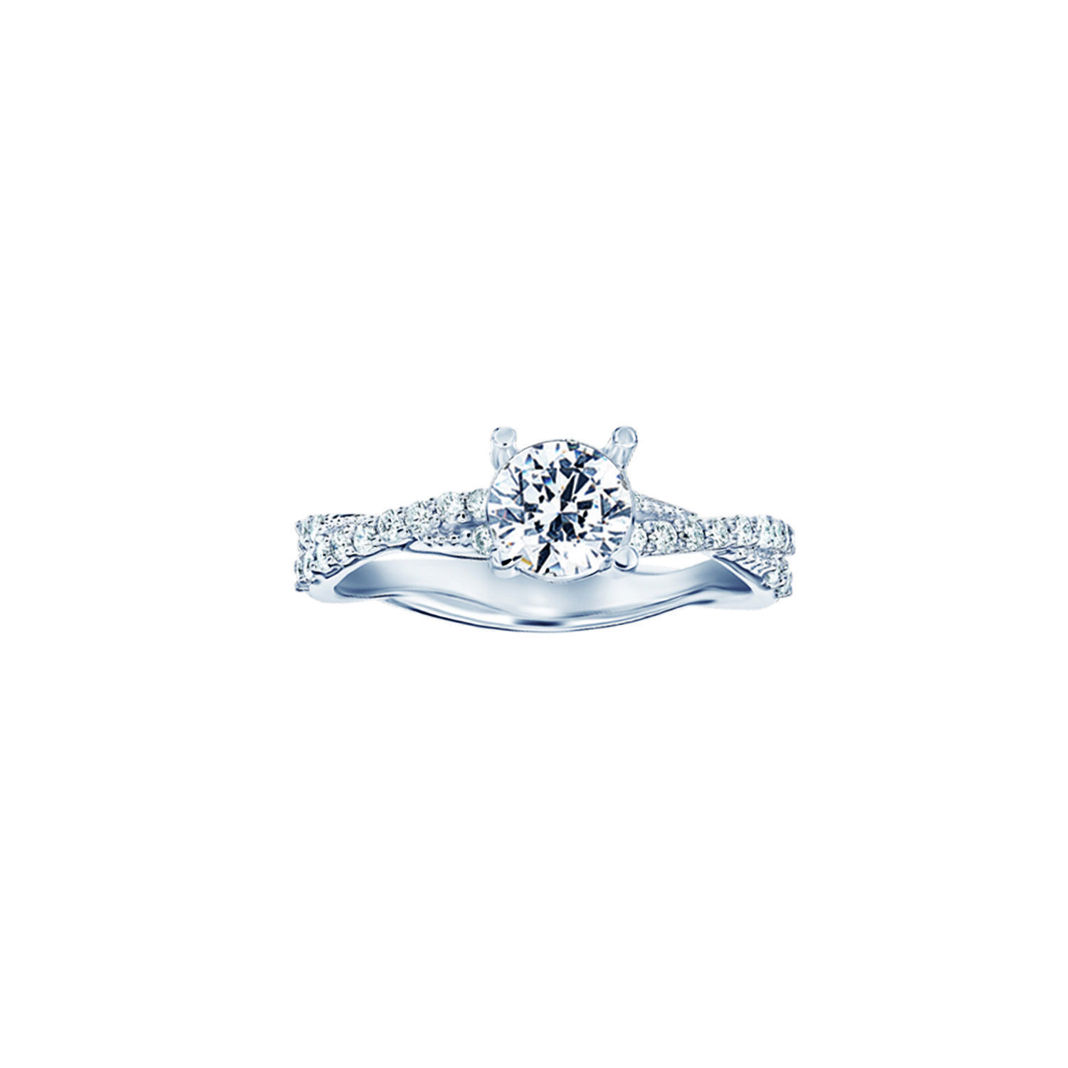 14KW White Gold Diamond Engagement Ring 2.75 Ctw