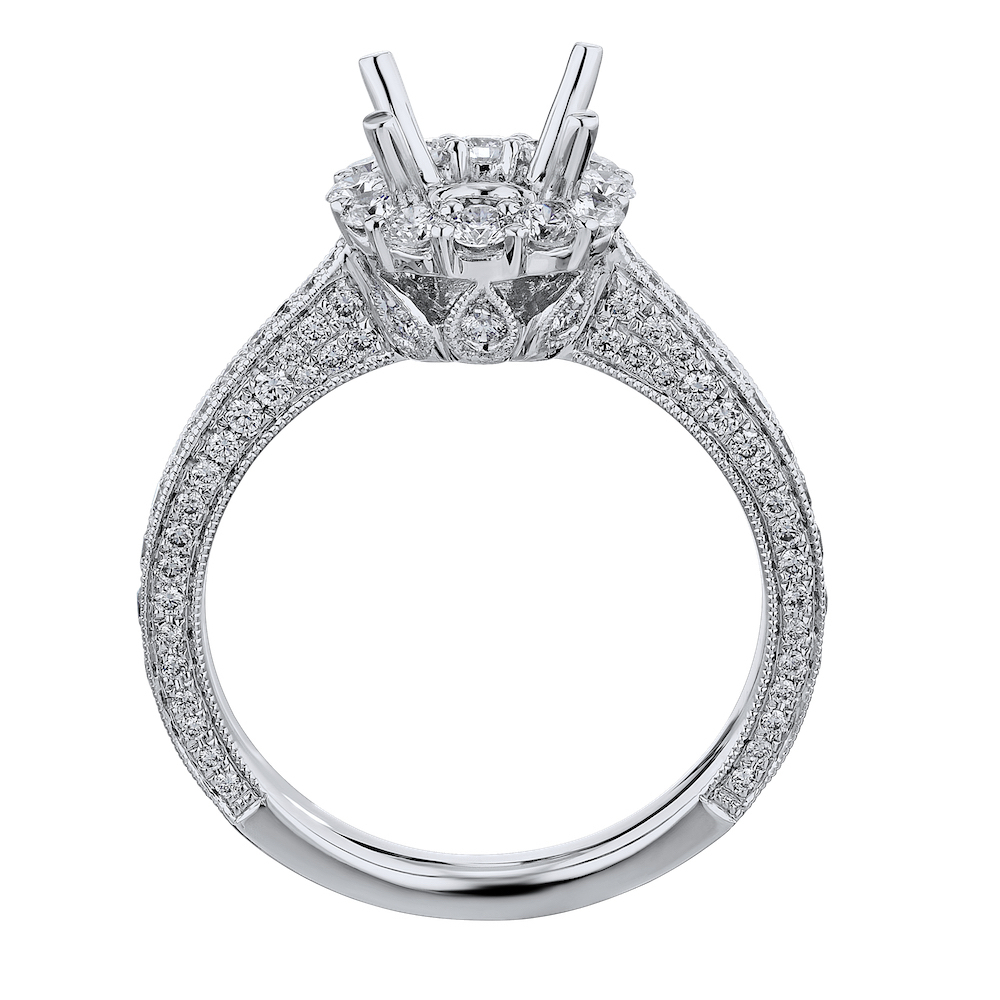 14KW White Gold Diamond Engagement Ring 13.64 Ctw