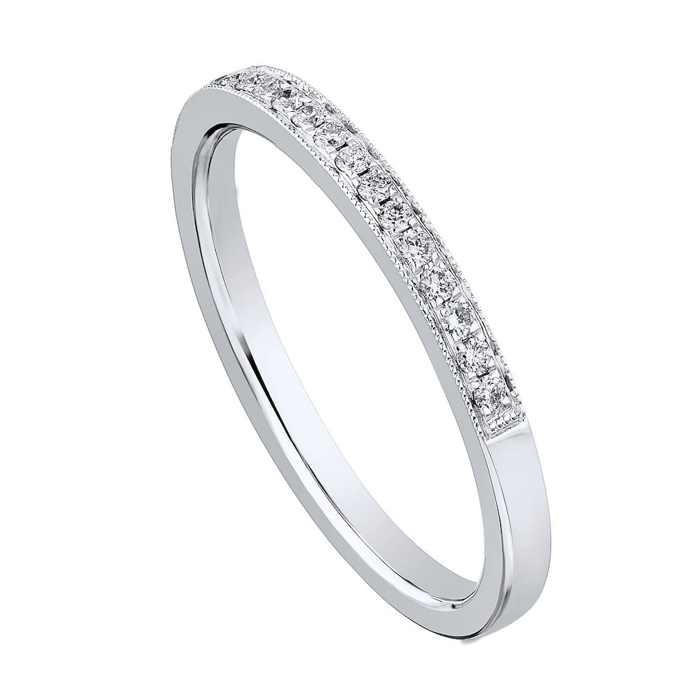 14K White Gold Diamond 0.20 Ctw Matching Wedding Ring