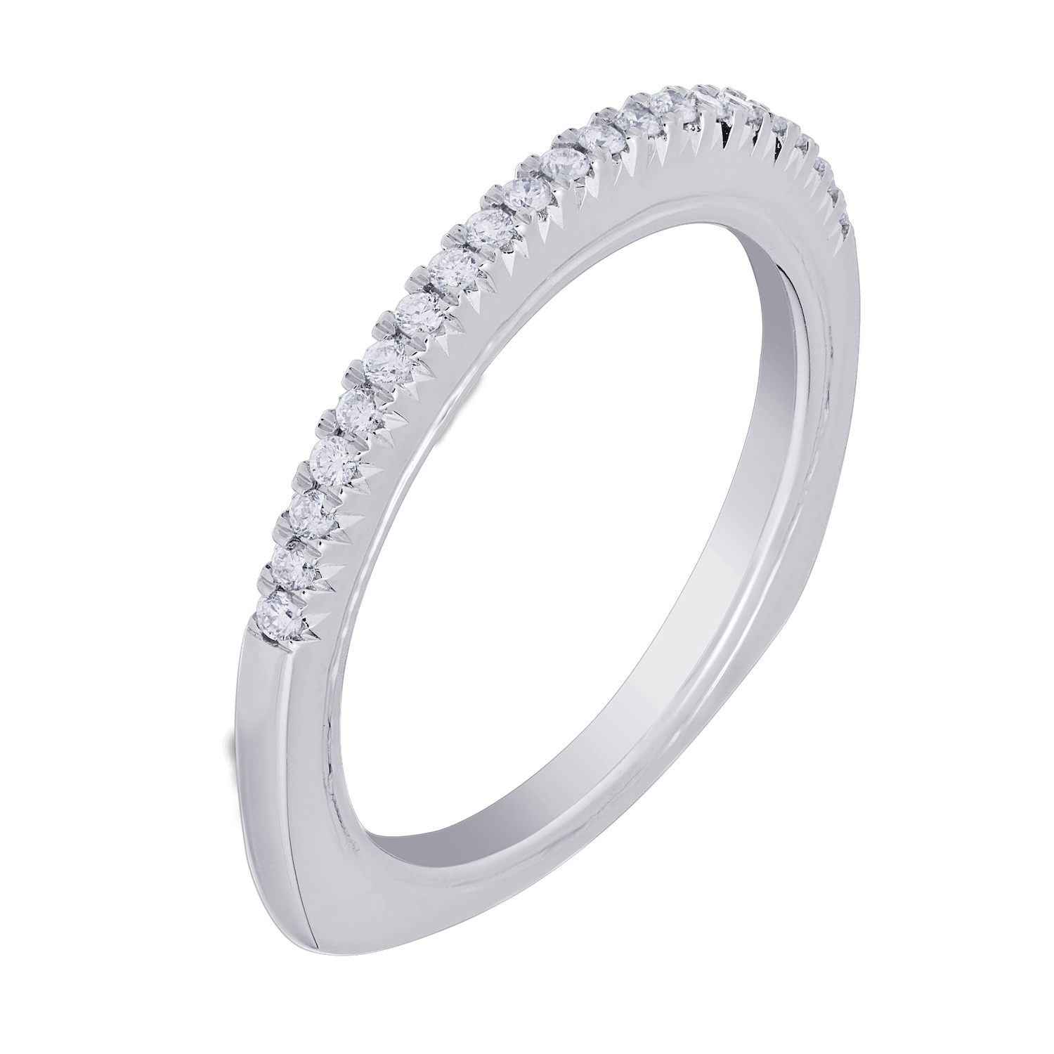 Compozit&trade; 14KW White Gold Matching Diamond Wedding Band Ring Diamond 0.18 Ctw