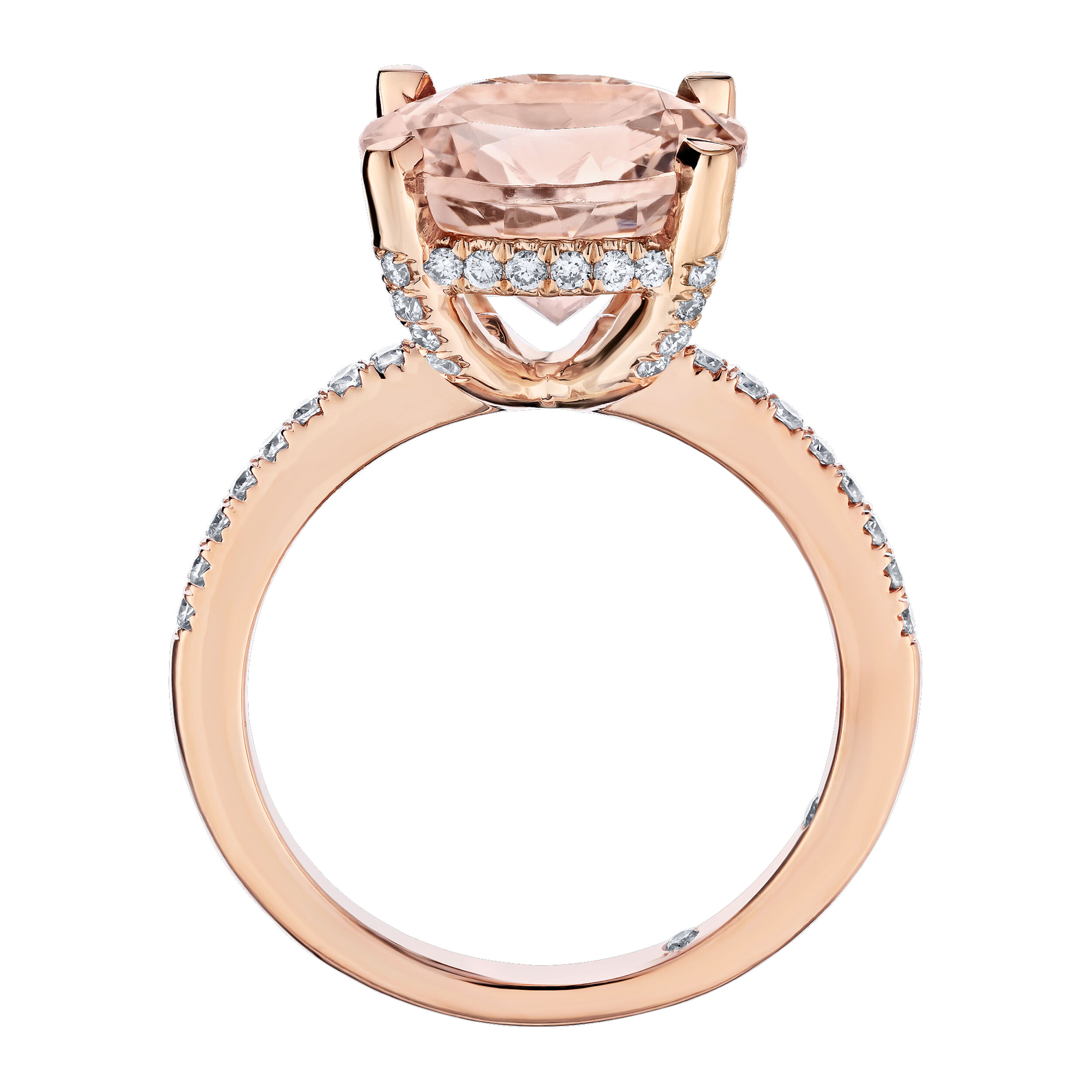 Peach Blossom&trade; 14k Round Prong Set Solitaire Diamond Shoulders Ring Diamond 4.474 Ctw