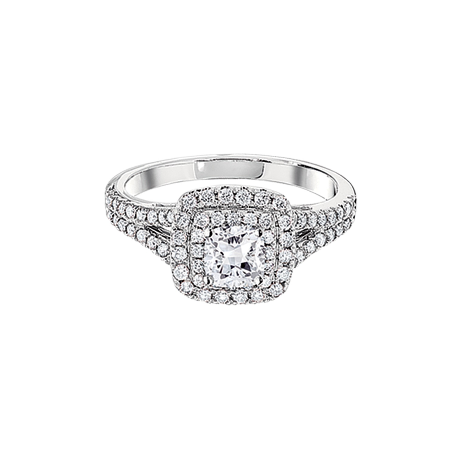 14KW White Gold Diamond Engagement Ring 5.50 Ctw