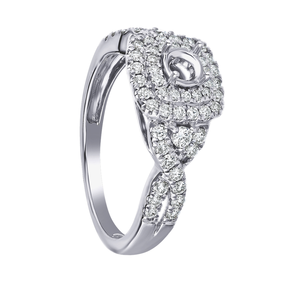 14KW White Gold Diamond Engagement Ring 6.82 Ctw