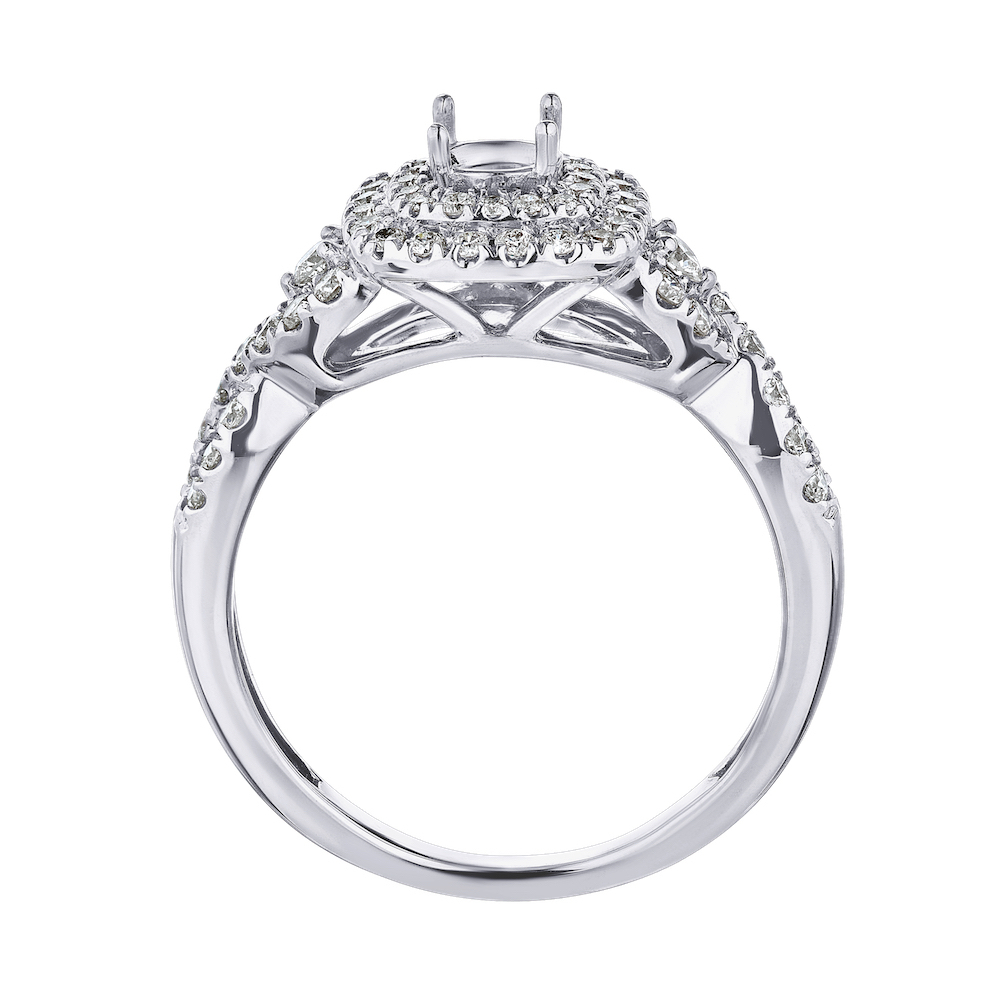 14KW White Gold Diamond Engagement Ring 6.82 Ctw