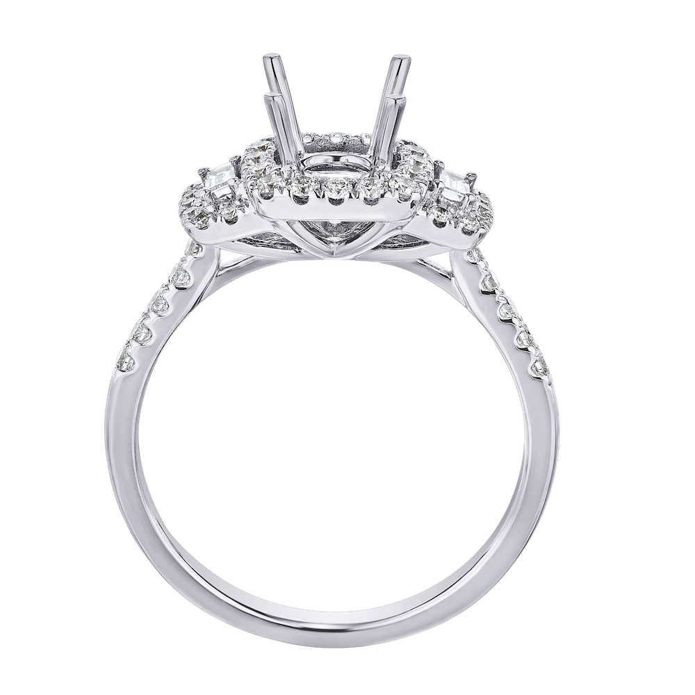 14KW White Gold Diamond Engagement Ring 4.84 Ctw