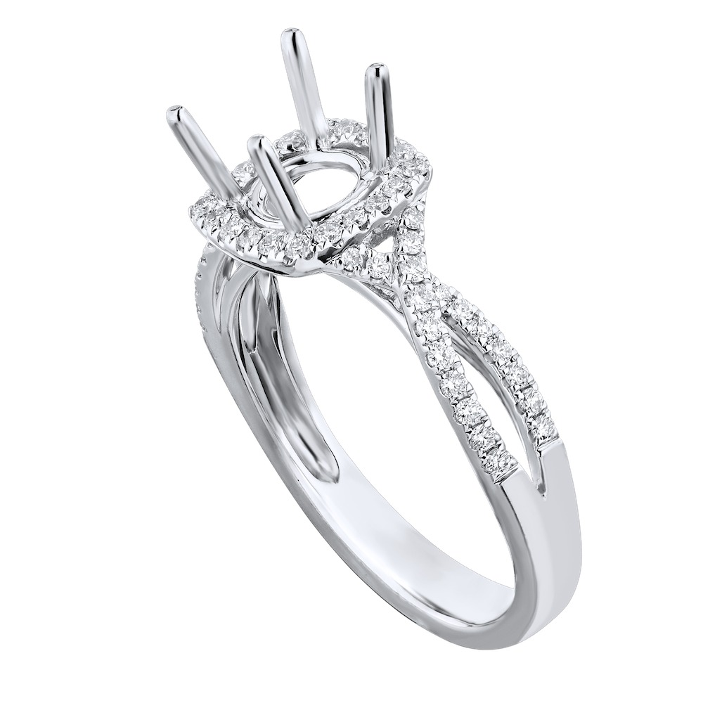 14K White Gold Diamond 0.33 Ctw Engagement Ring