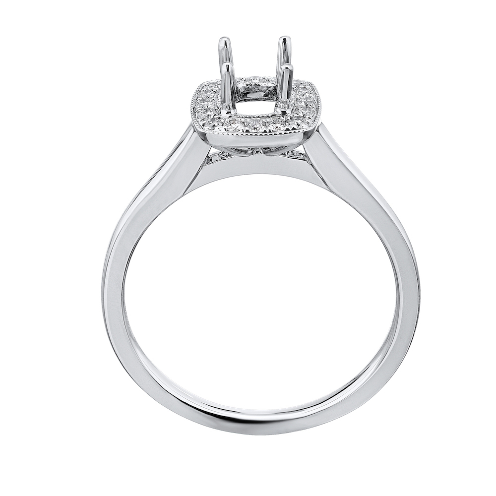 14K White Gold Diamond 0.10 Ctw Engagement Ring