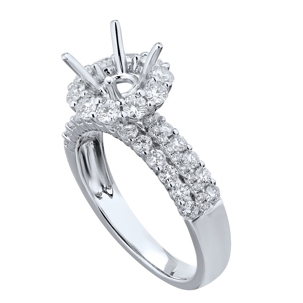 14K White Gold Diamond 1.15 Ctw Engagement Ring