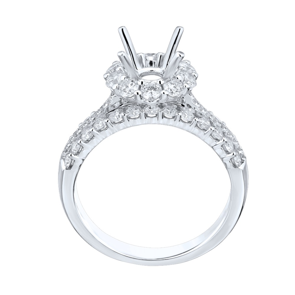 14K White Gold Diamond 1.15 Ctw Engagement Ring