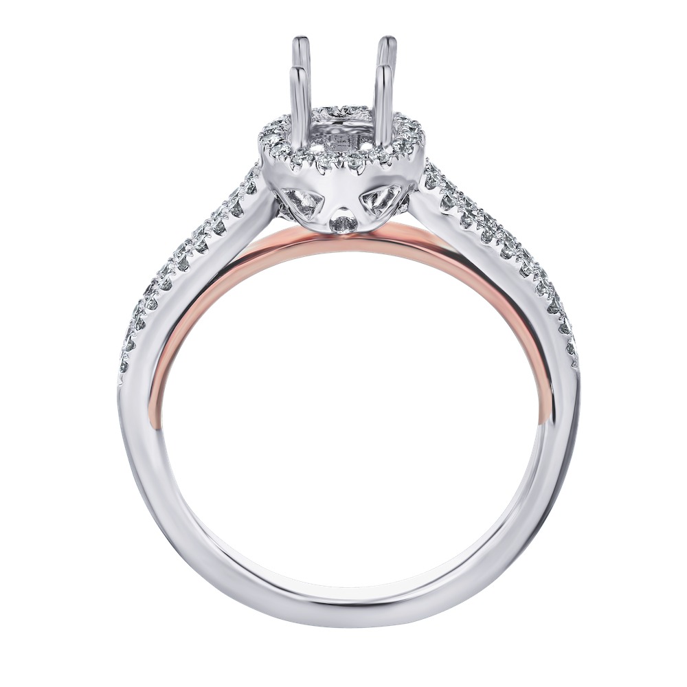 14K Two Tone Gold Diamond Engagement Ring 6.16 Ctw