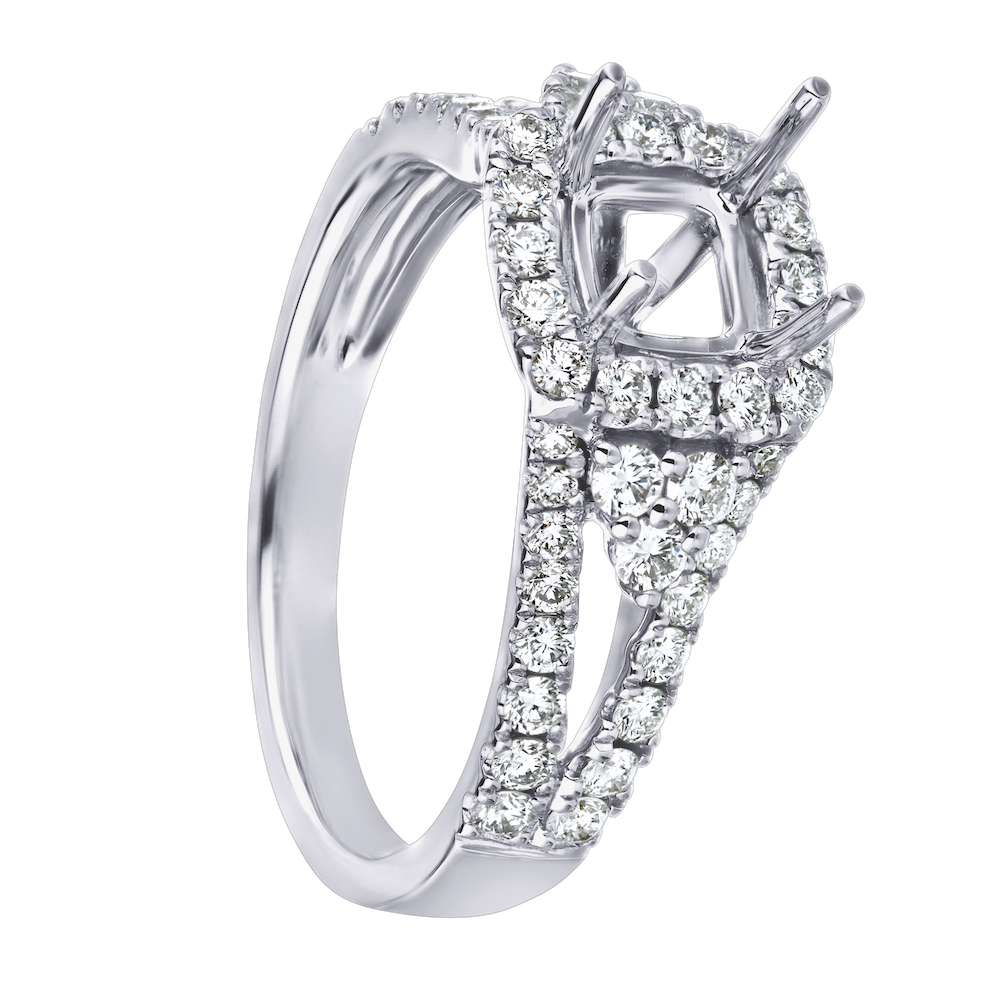 14KW White Gold Diamond Engagement Ring 5.94 Ctw