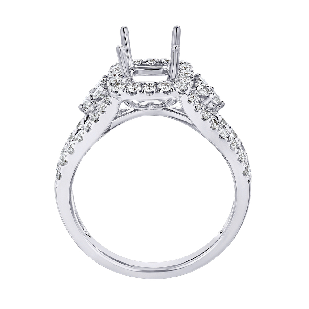 14KW White Gold Diamond Engagement Ring 5.94 Ctw