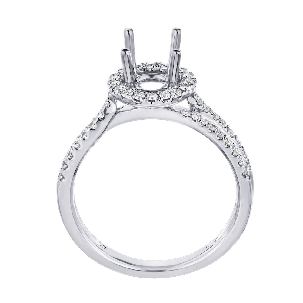 14K White Gold Diamond 0.40 Ctw Engagement Ring