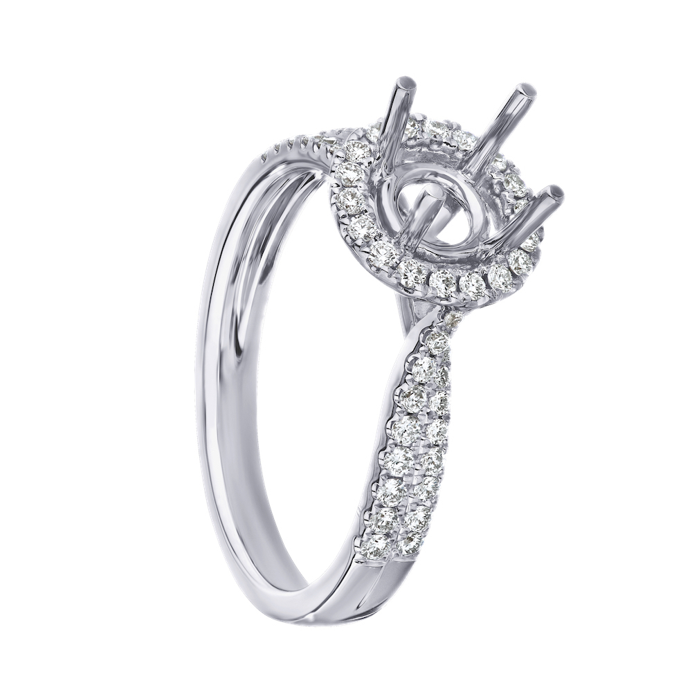 14K White Gold Diamond 0.40 Ctw Engagement Ring