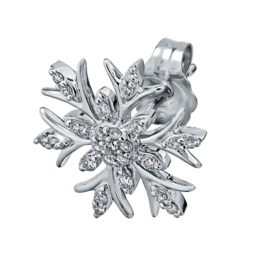 Diamond Frost&trade; 14kw White Gold Snowflake Studs Earrings Diamond 0.20 Ctw