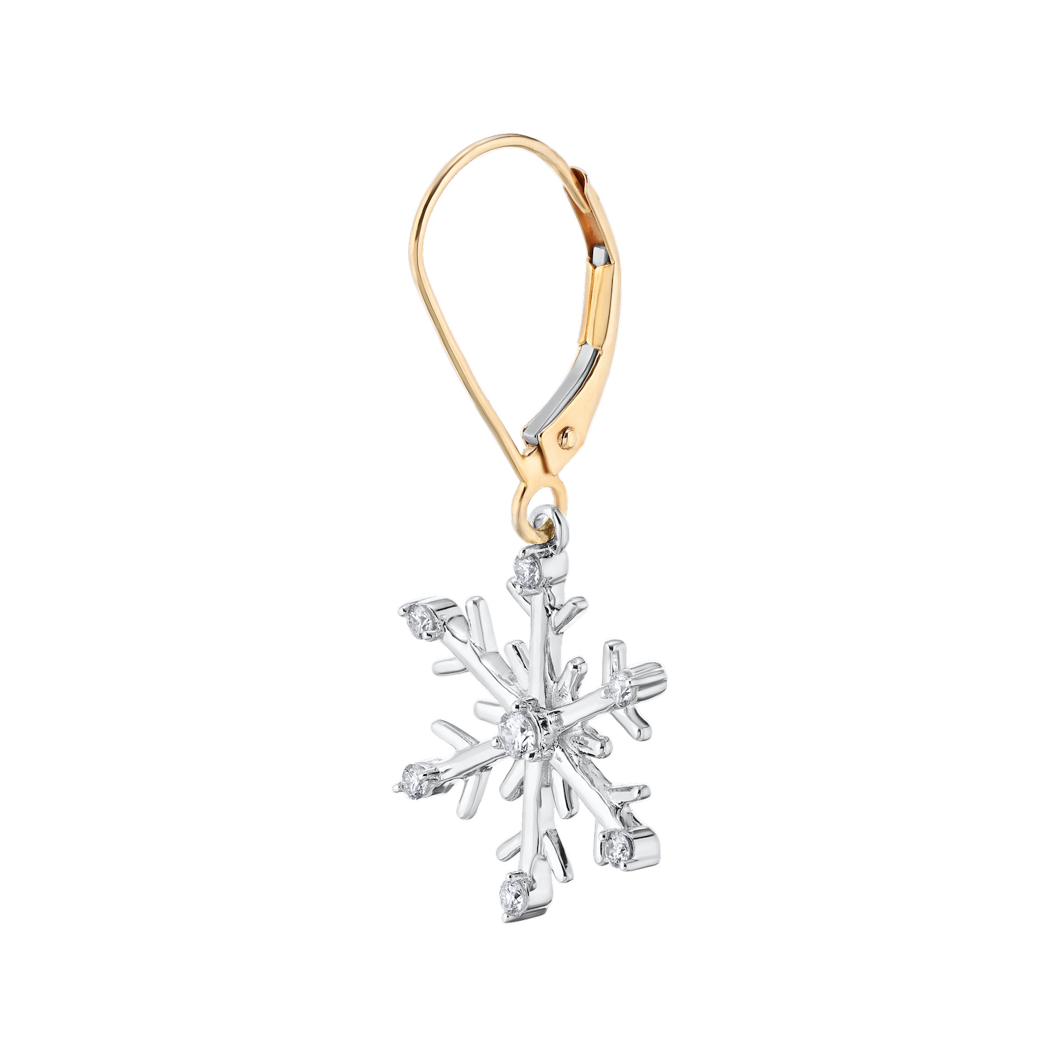 Diamond Frost&trade; 14kw White Gold Snowflake Drops on Lever-Backs Earrings Diamond 0.20 Ctw