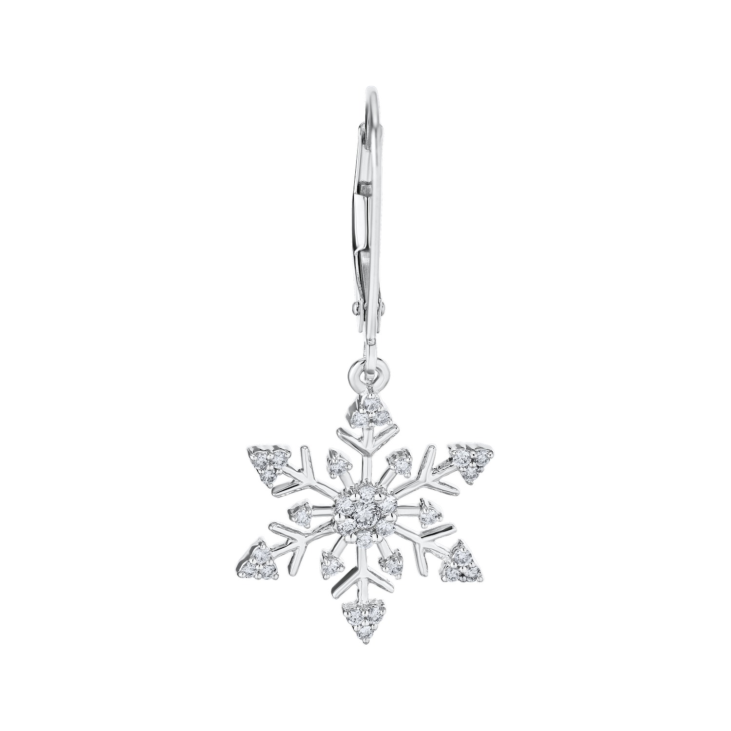 Diamond Frost&trade; 14kw White Gold Snowflake Drops on Lever-Backs Earrings Diamond 0.40 Ctw