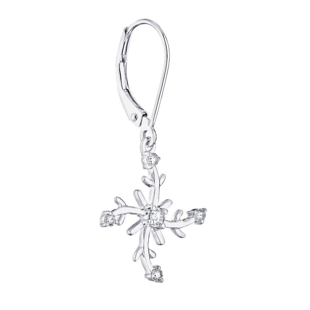 Diamond Frost&trade; 14kw White Gold Pinwheel Drops on Lever-Backs Earrings Diamond 0.25 Ctw