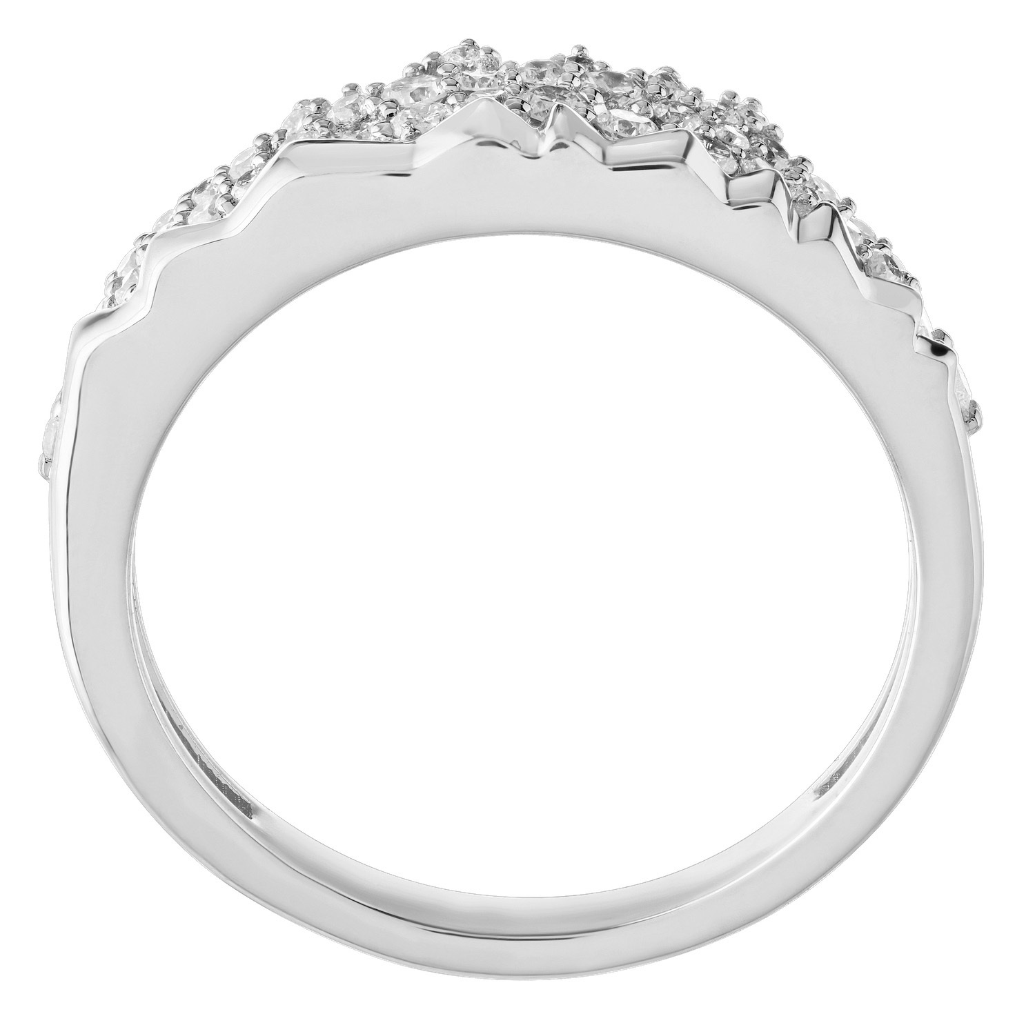 Diamond Peak&trade; 14KW White Gold Ring Pave Set Mountain Range Diamond 0.33 Ctw