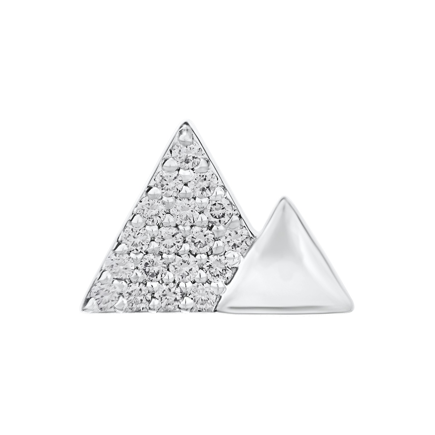 Diamond Peak&trade; 14KW White Gold Earrings Pave Mountain Studs Diamond 0.25 Ctw