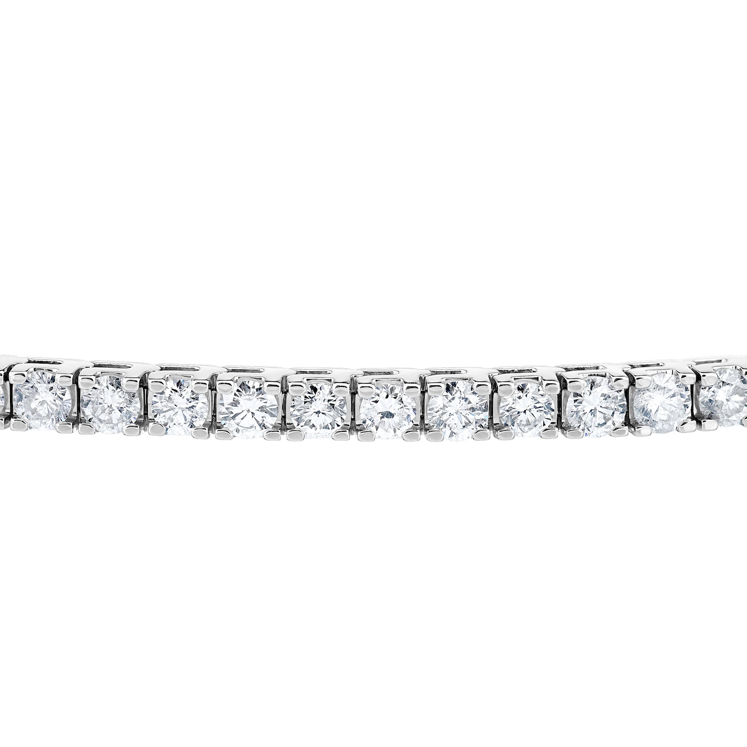 14K White Gold 4 Prong Square Edge Settings Bracelet Diamond 5.00 Ctw