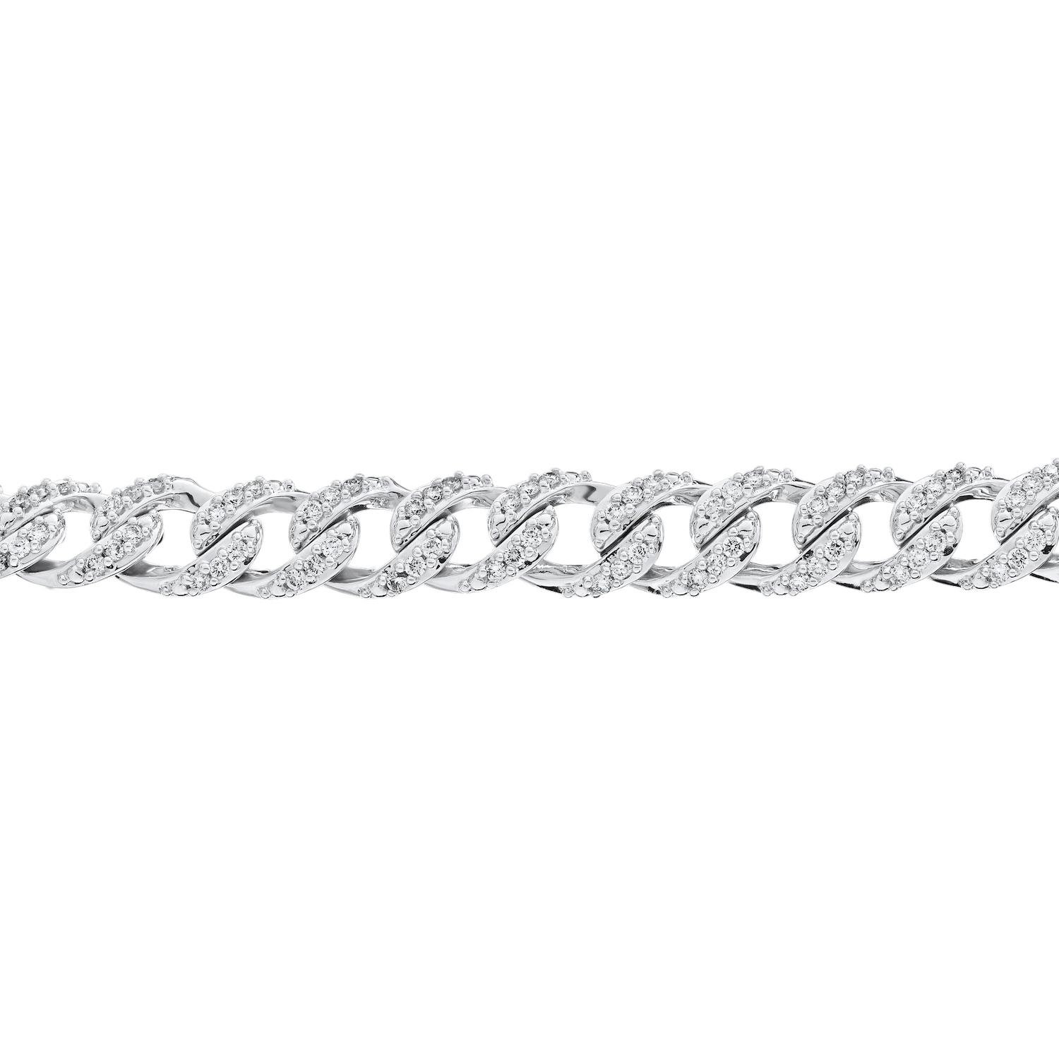 Bracelet: 14KW Illusion Chunky Links 240 Rd. 1.00 Ctw