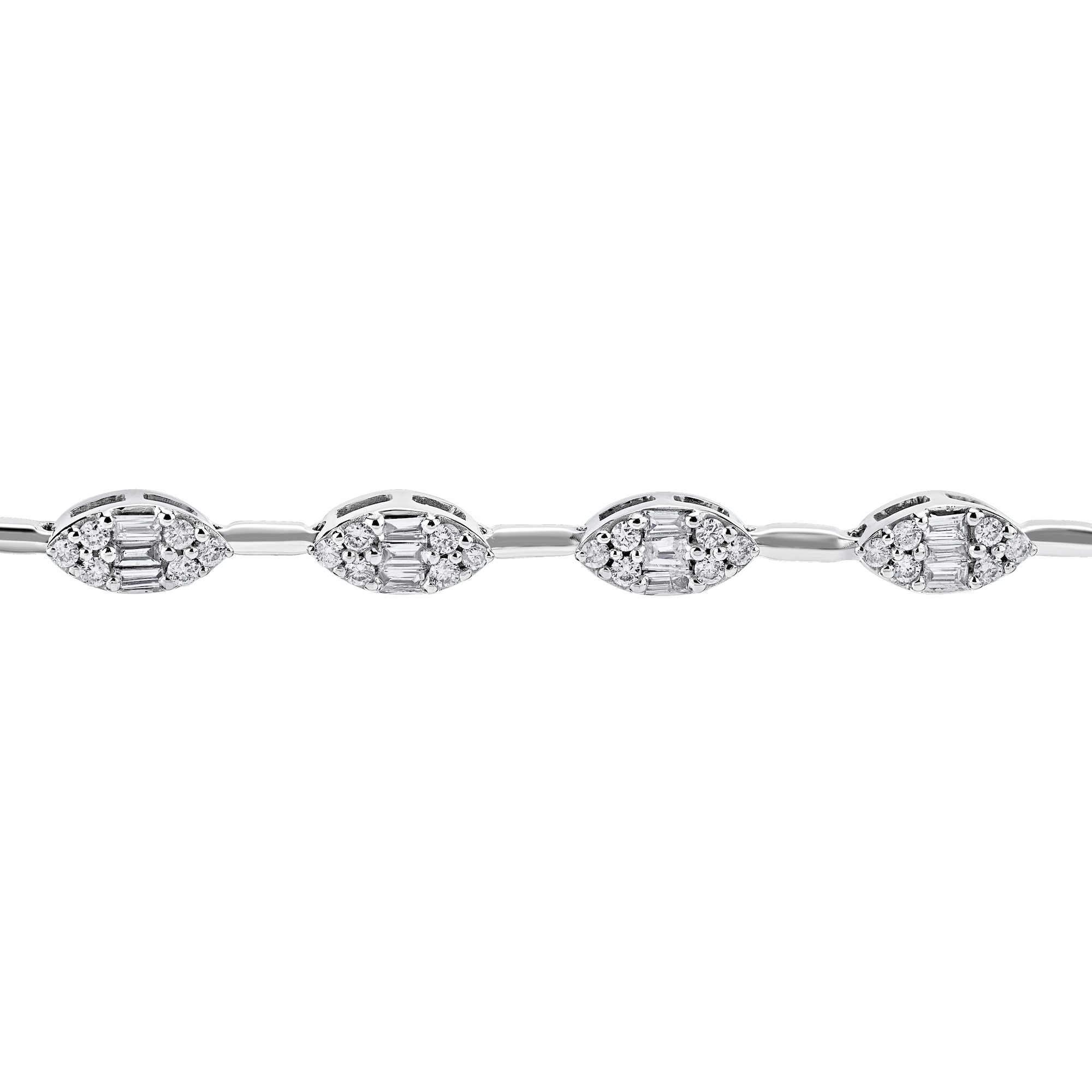 Bracelet: 14KW Halo'S Line 153 Dias. 1.00 Ctw
