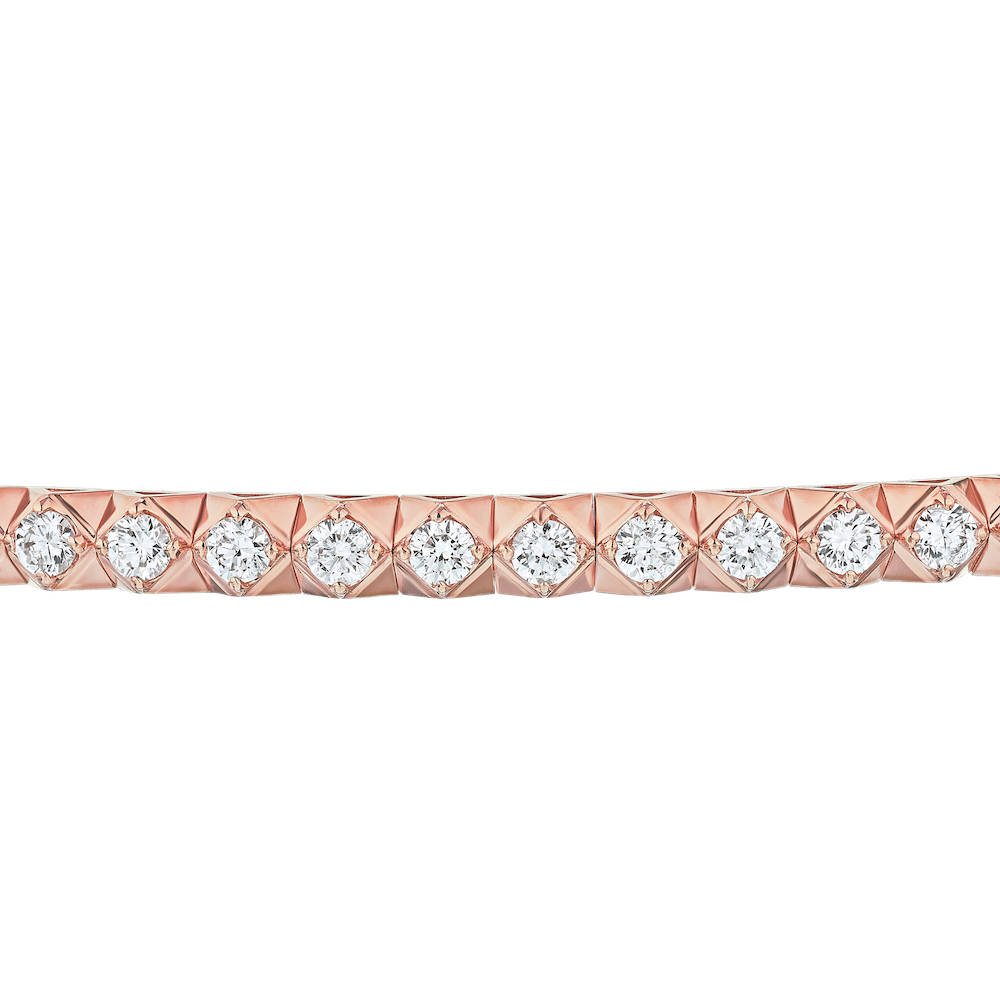 14K Rose Gold Flexible Eternity with Security Clasp Bangle Diamond 1.00 Ctw