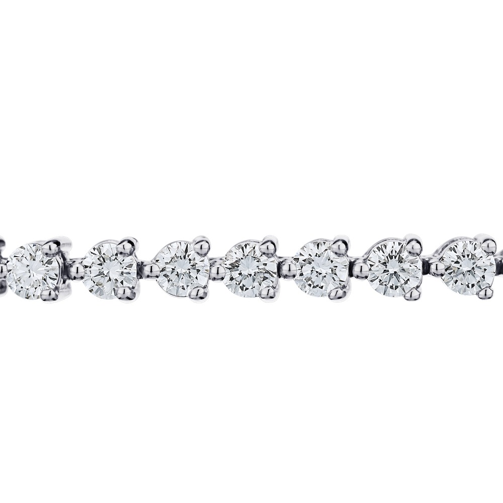 14K White Gold Bracelet 3 Prong Straight Line Diamond 6.00 Ctw Available in White, Yellow or Rose Gold
