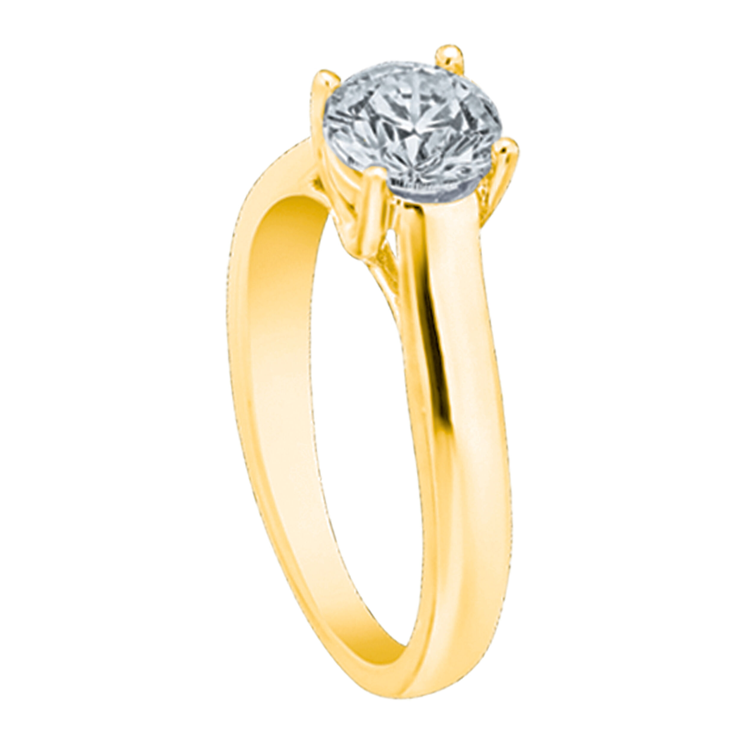 STANDARD - 14K Yellow Gold Diamond 0.75 Ctw 4 Prong Solitaire Ring Available in White, Yellow or Rose Gold