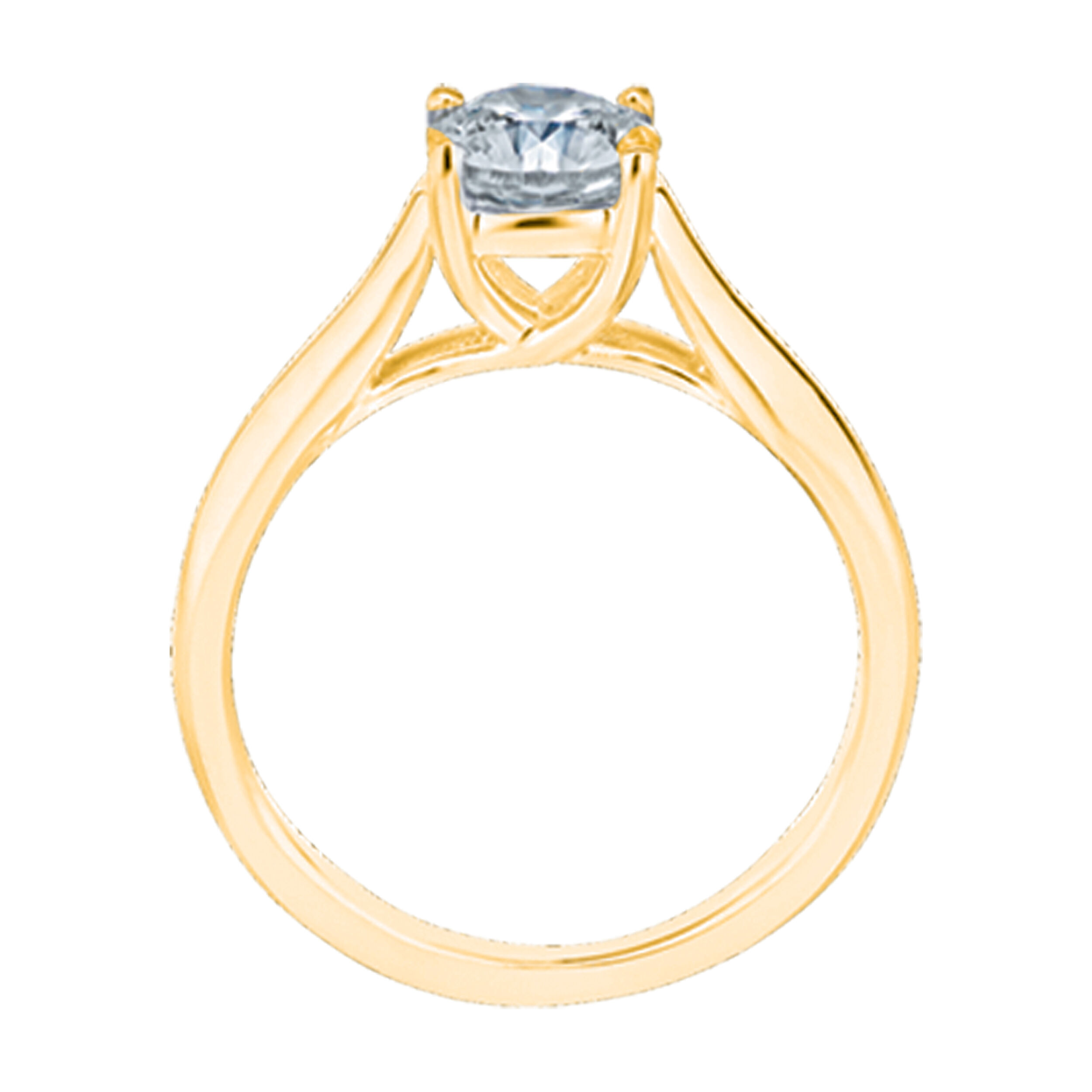 STANDARD - 14K Yellow Gold Diamond 0.75 Ctw 4 Prong Solitaire Ring Available in White, Yellow or Rose Gold