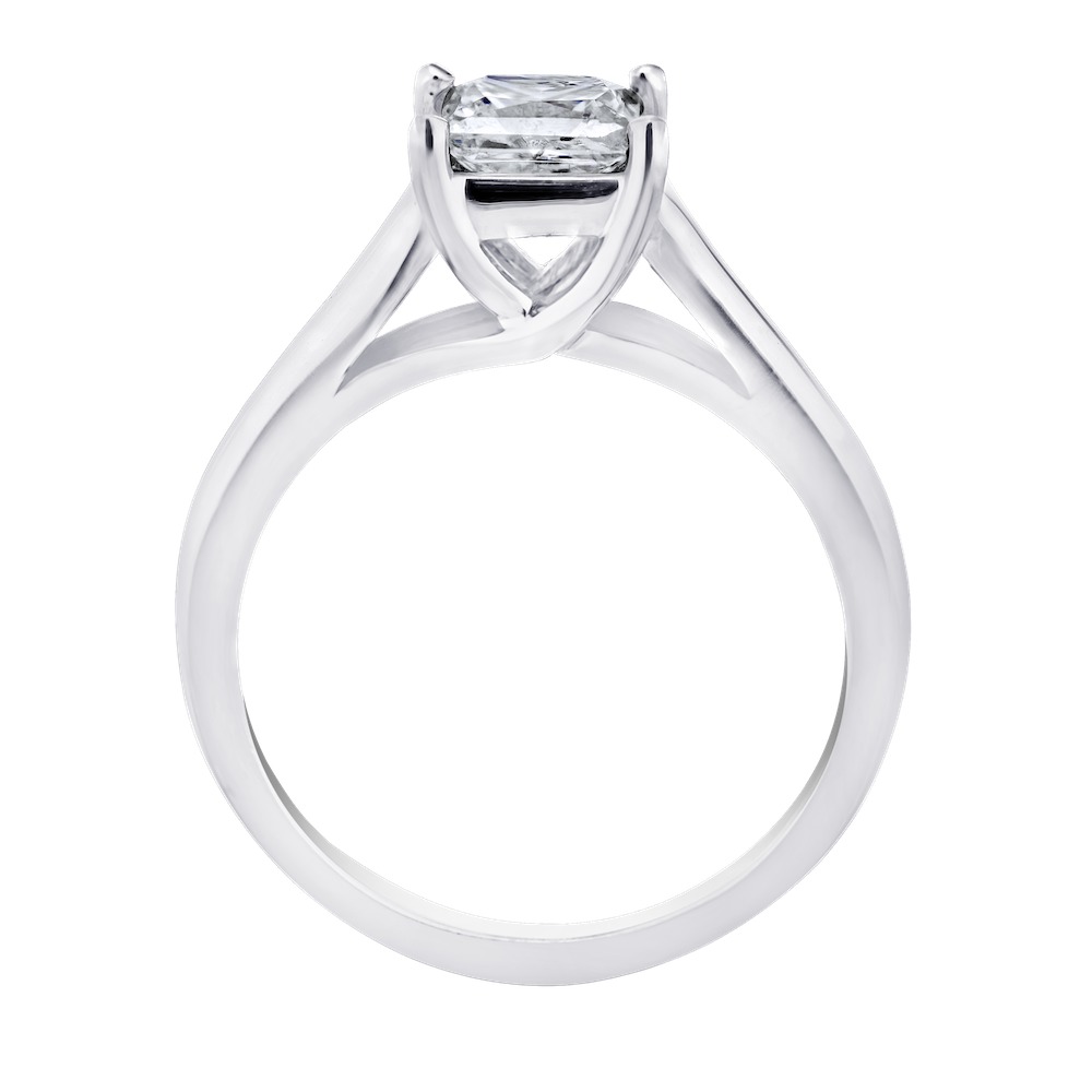 STANDARD - 14K White Gold Diamond 0.40 Ctw 4 Prong V Set Princess Cut Ring Available in White, Yellow or Rose Gold