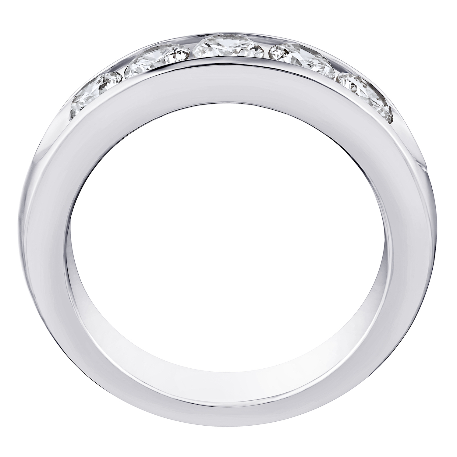 Eternal Joy&trade; 14K White Gold 5 Stone Channel Set Open End Diamond 0.10 Ctw