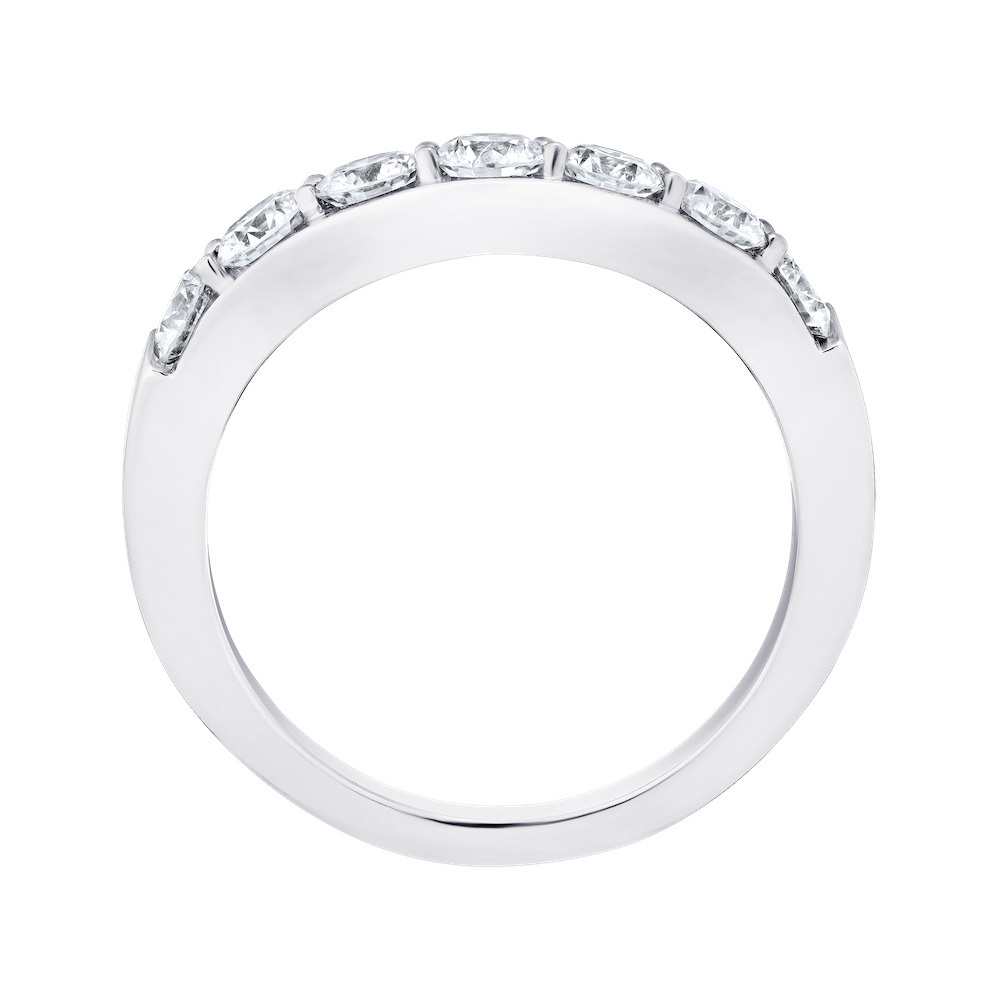 Eternal Joy&trade; 14K White Gold 7 Stone Prong Set Curved Diamond 0.75 Ctw