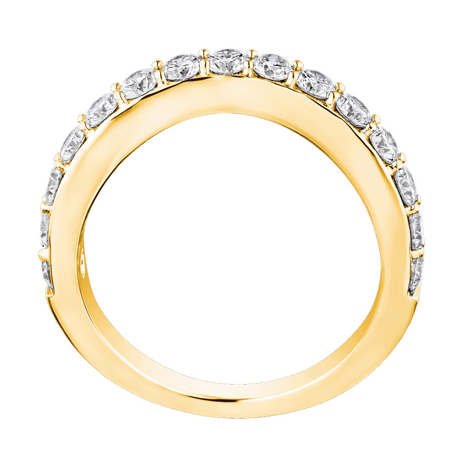 Eternal Joy&trade; SUPERIOR 14K Yellow Gold 15 Stone Shared Prong Curved Band Diamond 0.25 Ctw