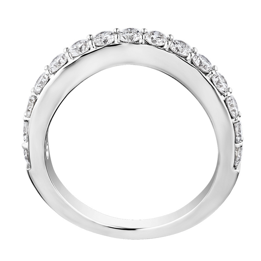 Eternal Joy&trade; SUPERIOR 14K White Gold 15 Stone Shared Prong Curved Band Diamond 0.33 Ctw