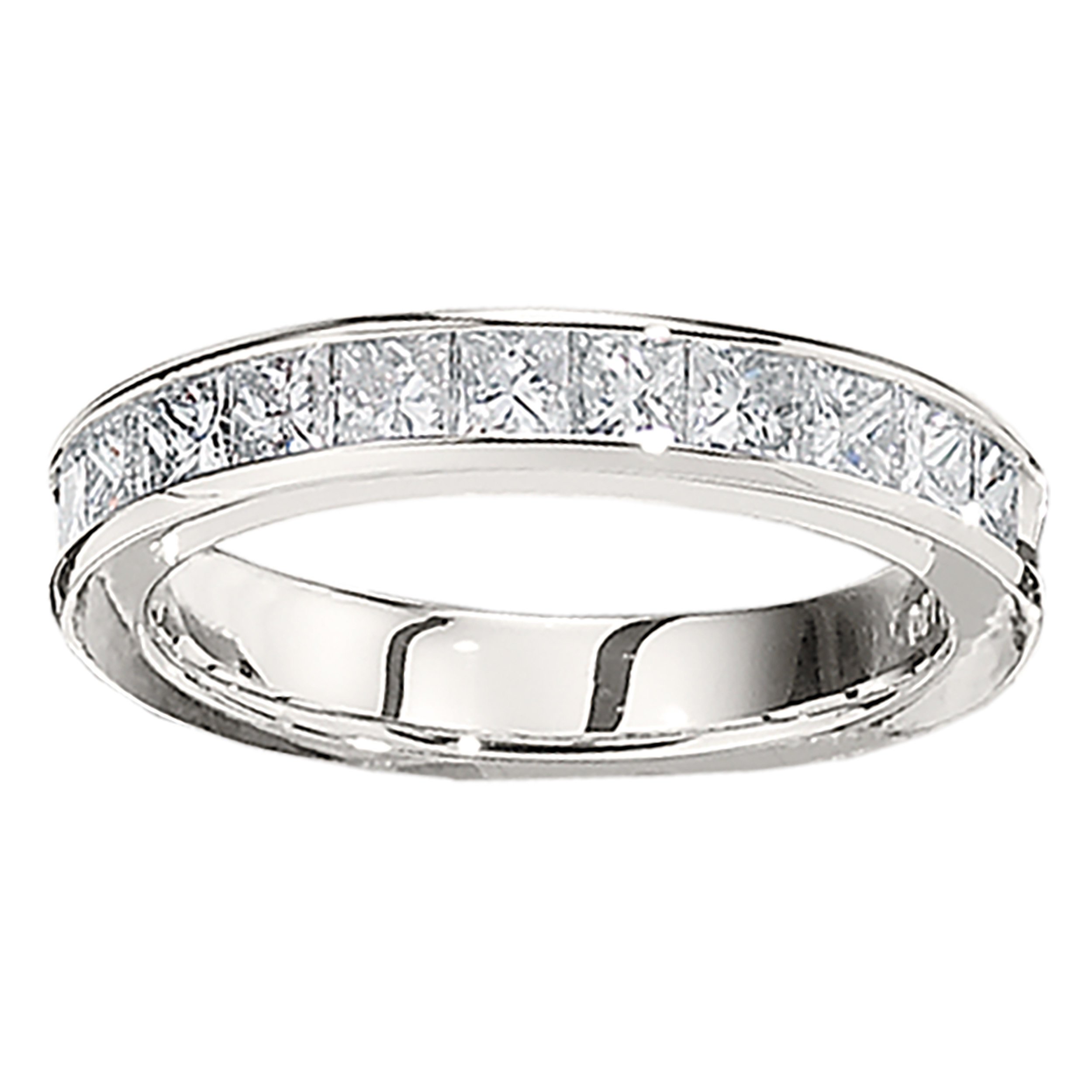 Eternal Joy&trade; SUPERIOR 14K White Gold 11 Stone Princess Cut Channel Set Open Ended Diamond Princess 0.50 Ctw