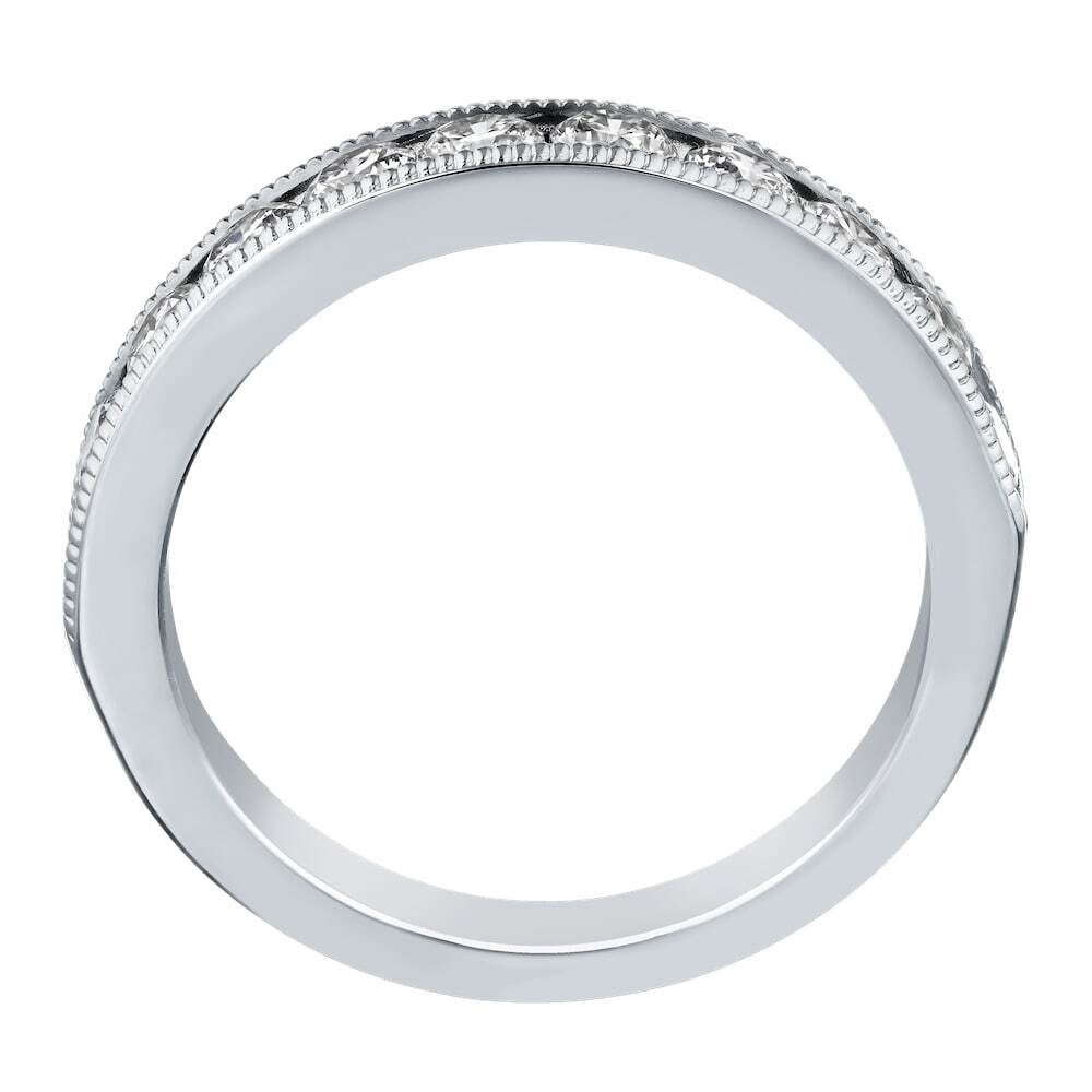 Eternal Joy&trade; SUPERIOR 14K White Gold 11 Stone Channel Set Milgrain Edge Closed Ended Diamond 0.75 Ctw