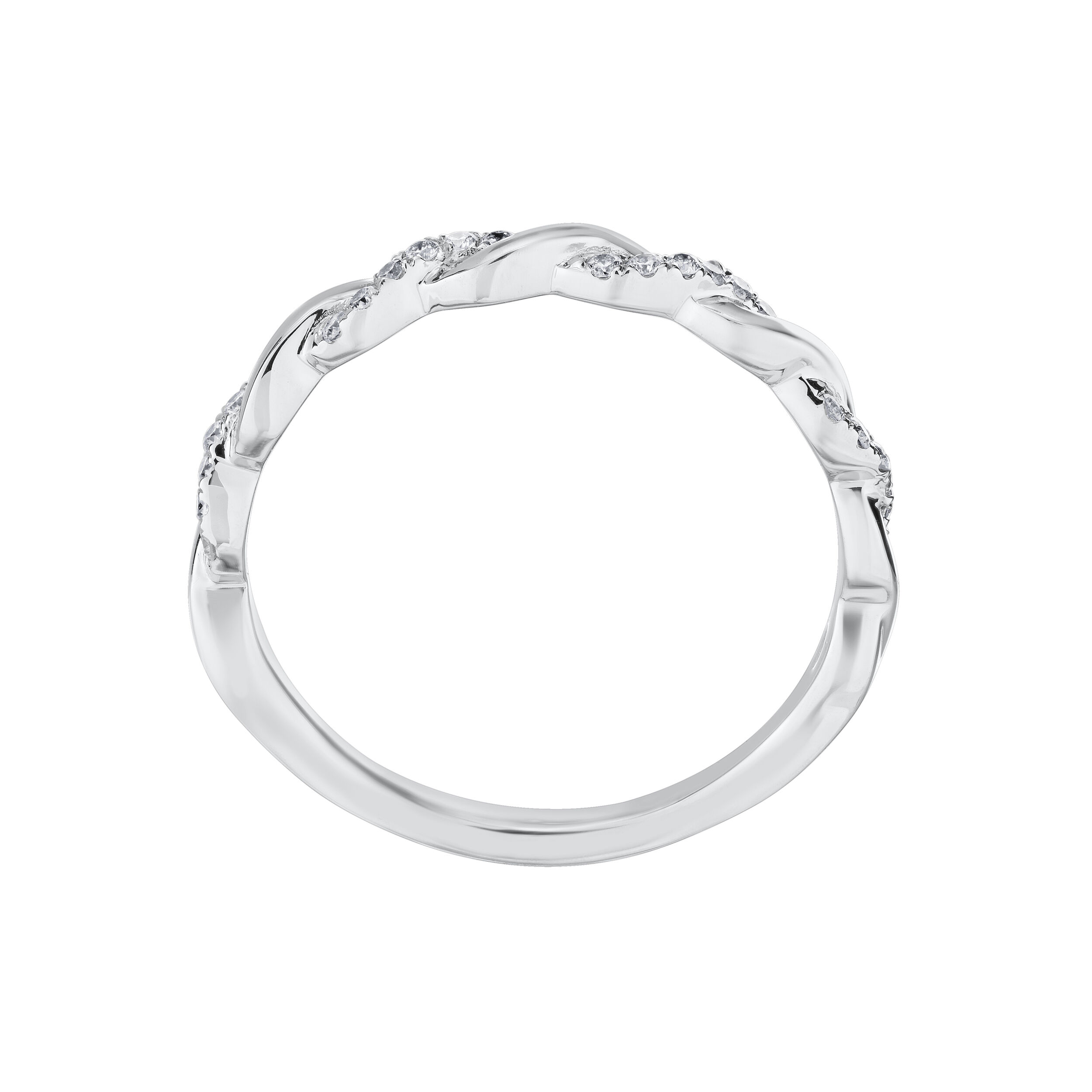 TriUnity&trade; 14K White Gold Diamond Set & Polished Rope 0.10 Ctw