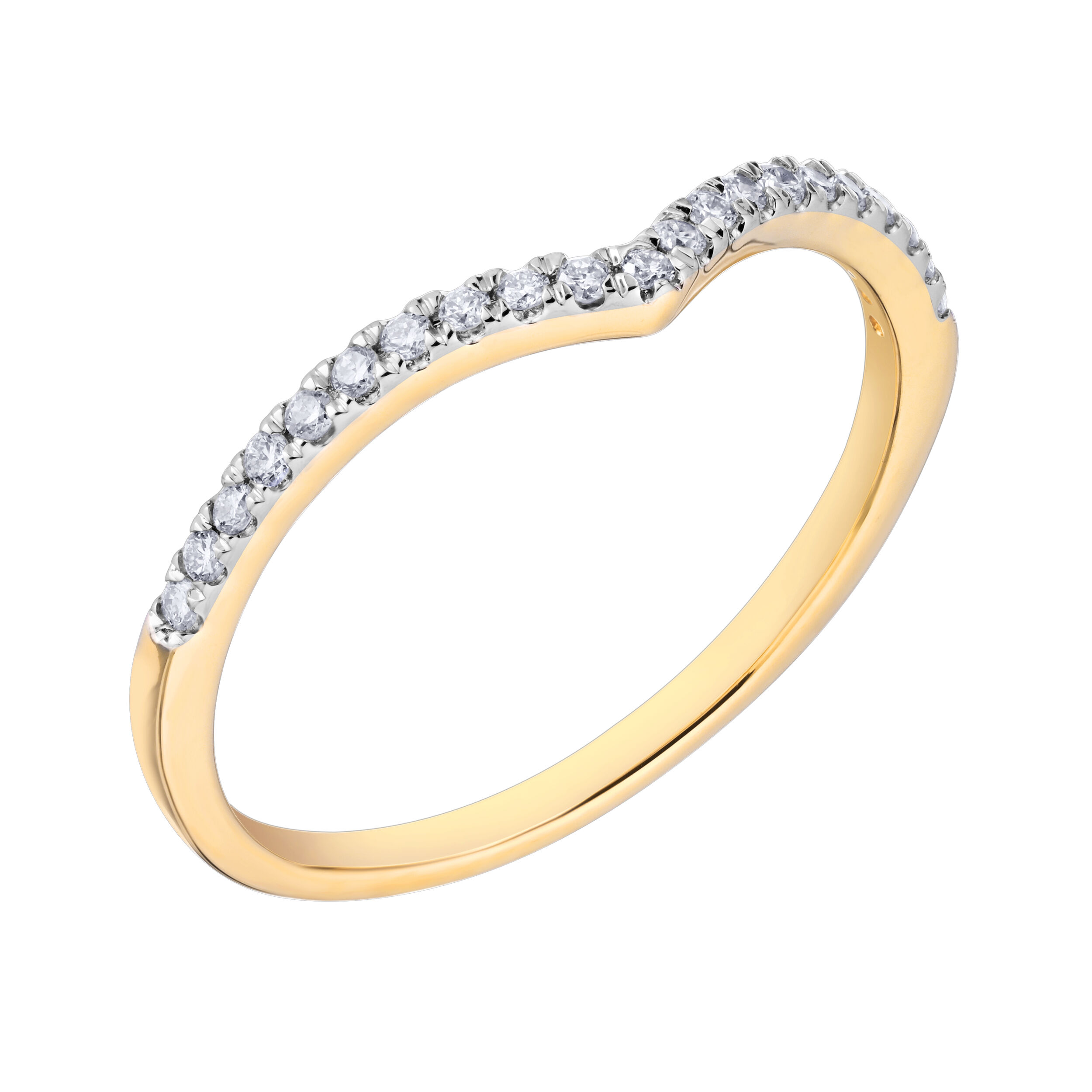TriUnity&trade; 14K Yellow Gold 14k V Shaped Stackable 0.15 Ctw