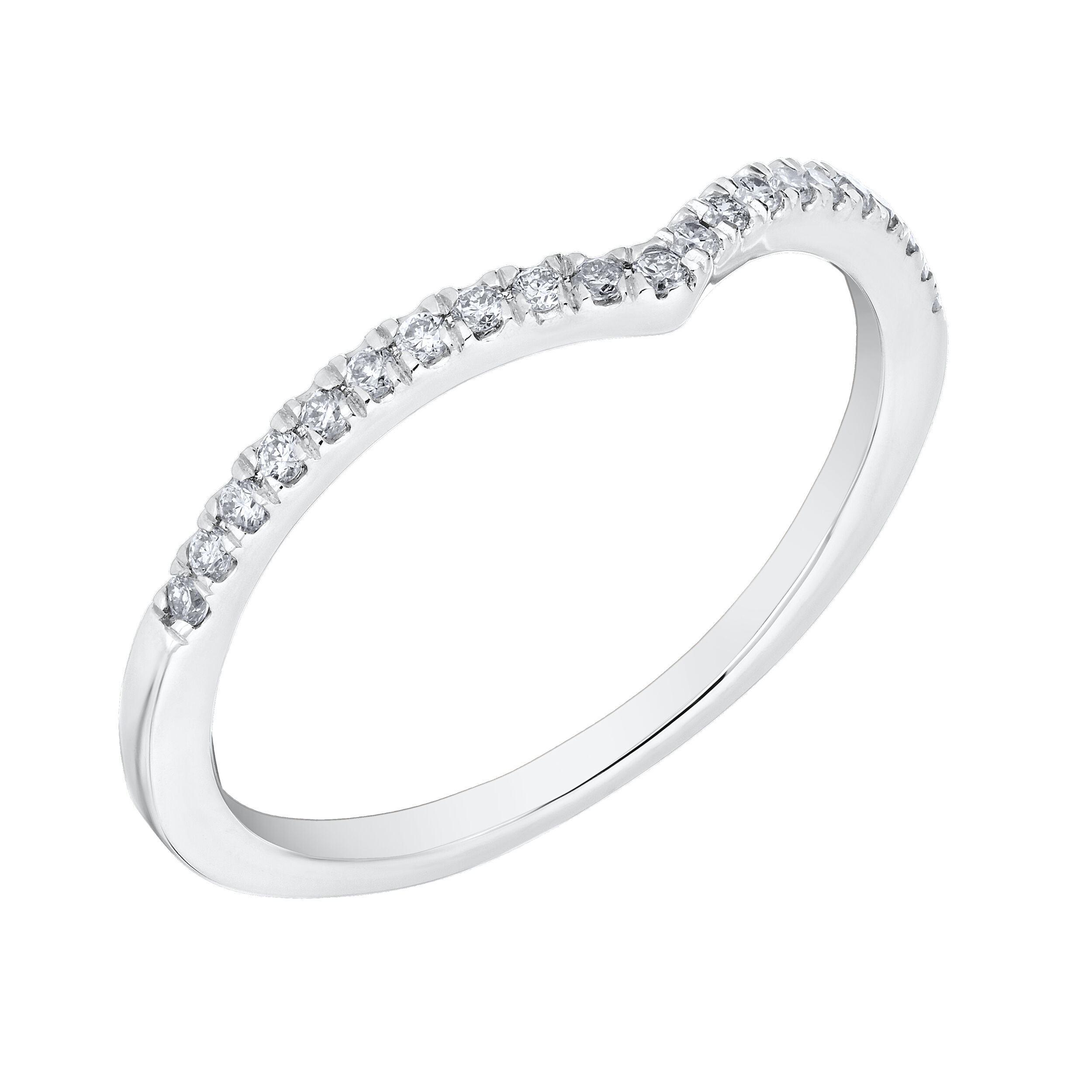 TriUnity&trade; 14K White Gold 14k V Shaped Stackable 0.15 Ctw