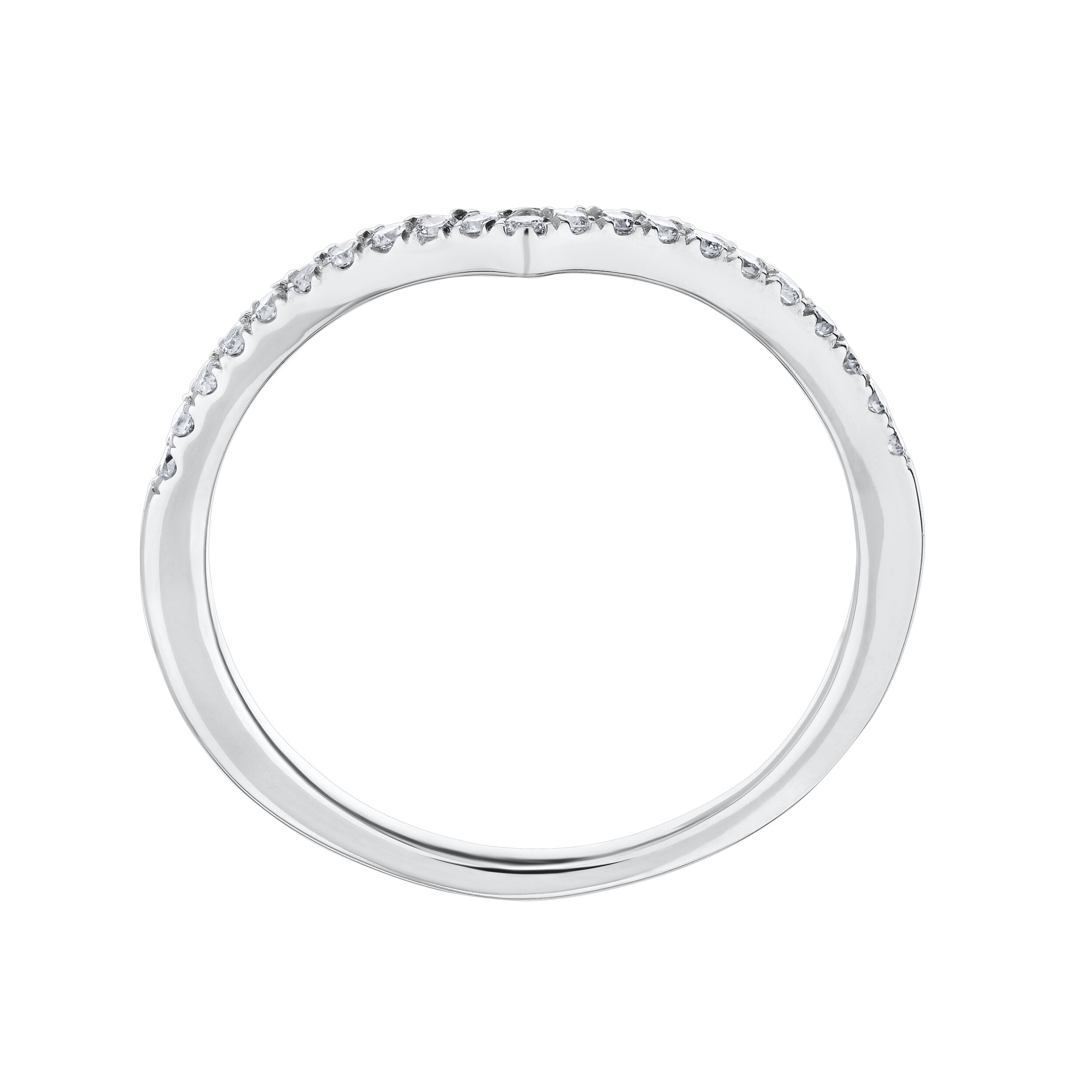 TriUnity&trade; 14K White Gold 14k V Shaped Stackable 0.15 Ctw