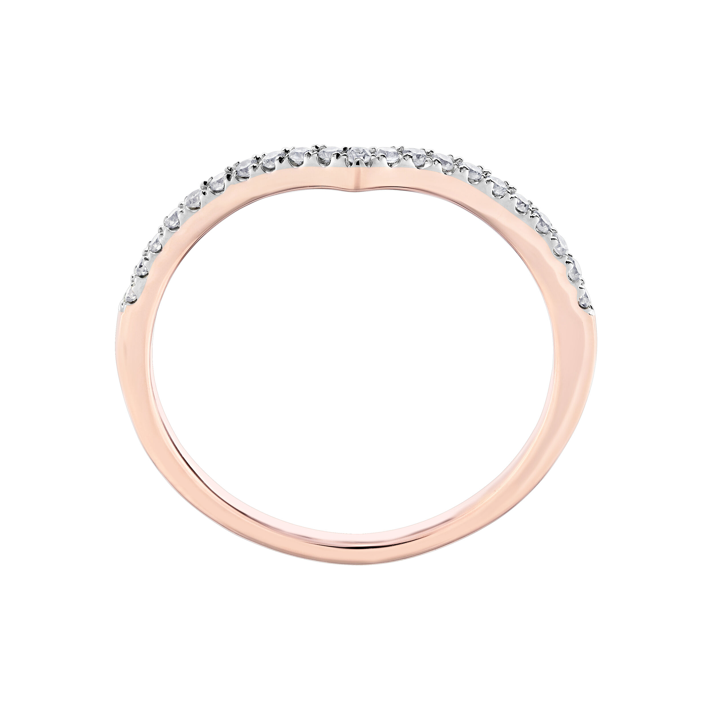 TriUnity&trade; 14K Rose Gold 14k V Shaped Stackable 0.15 Ctw