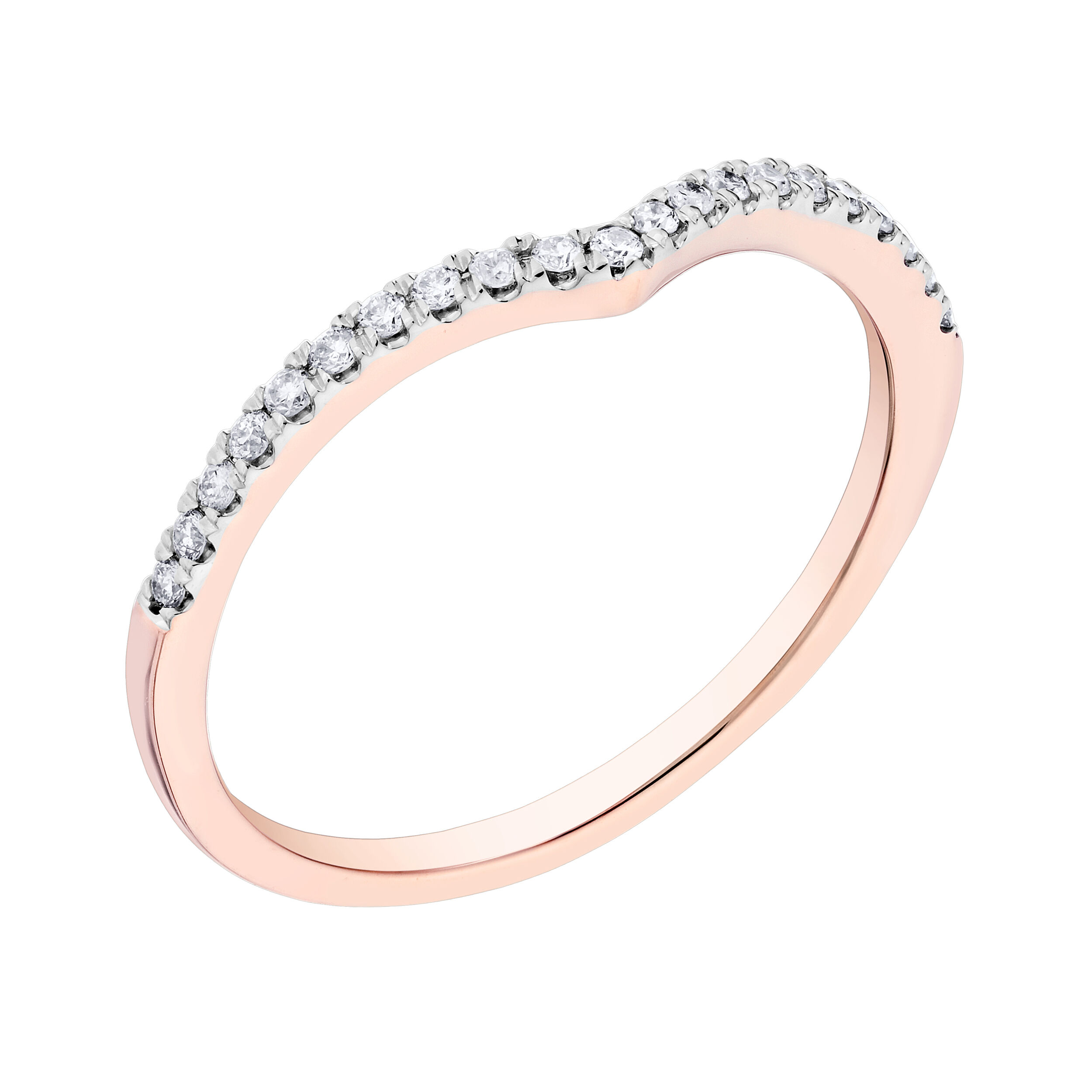 TriUnity&trade; 14K Rose Gold 14k V Shaped Stackable 0.15 Ctw